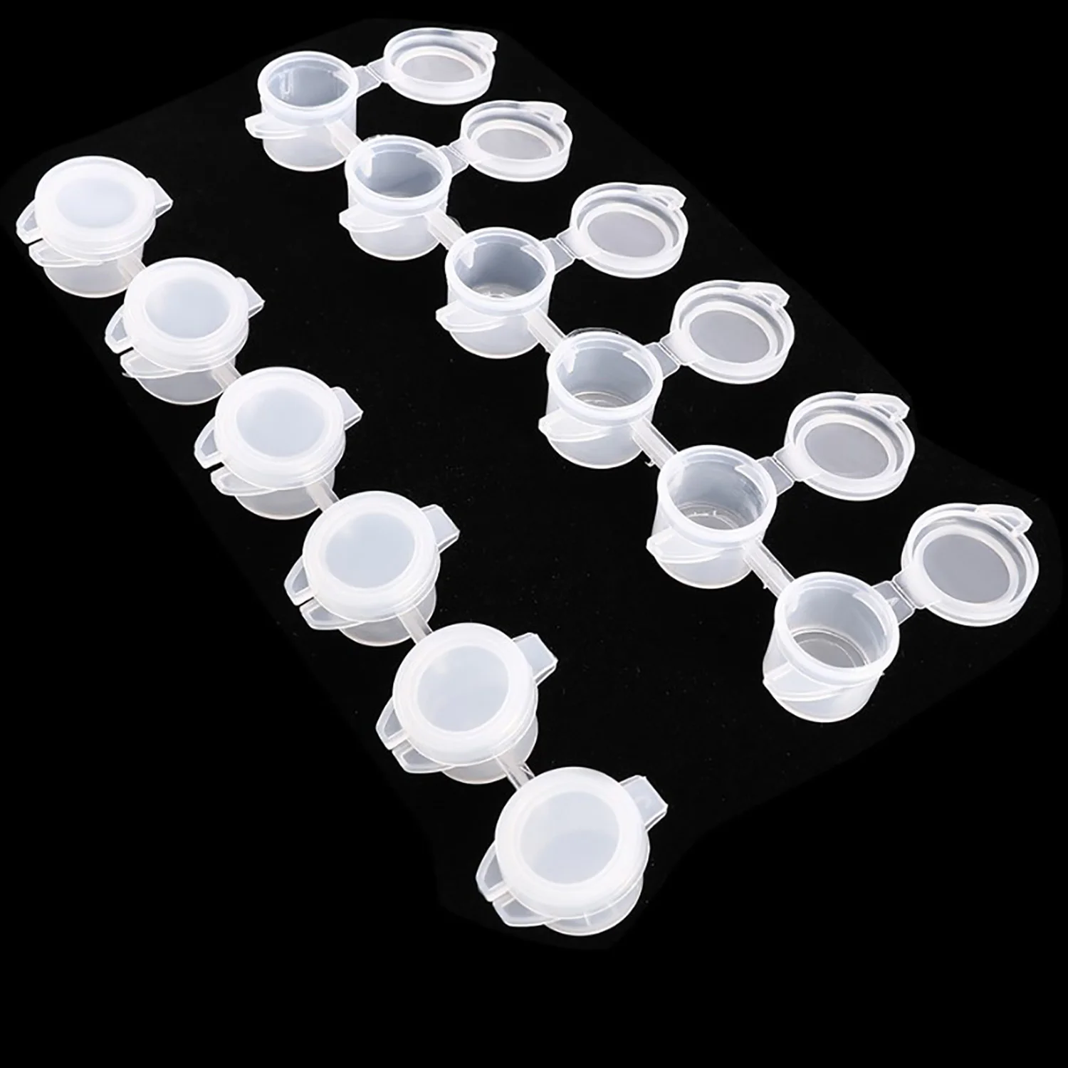 10 Strips 60 Pots Empty Paint Strips Mini Paint Box Arts Crafts Plastic Storage Containers Pigment Container Drawing Accessories