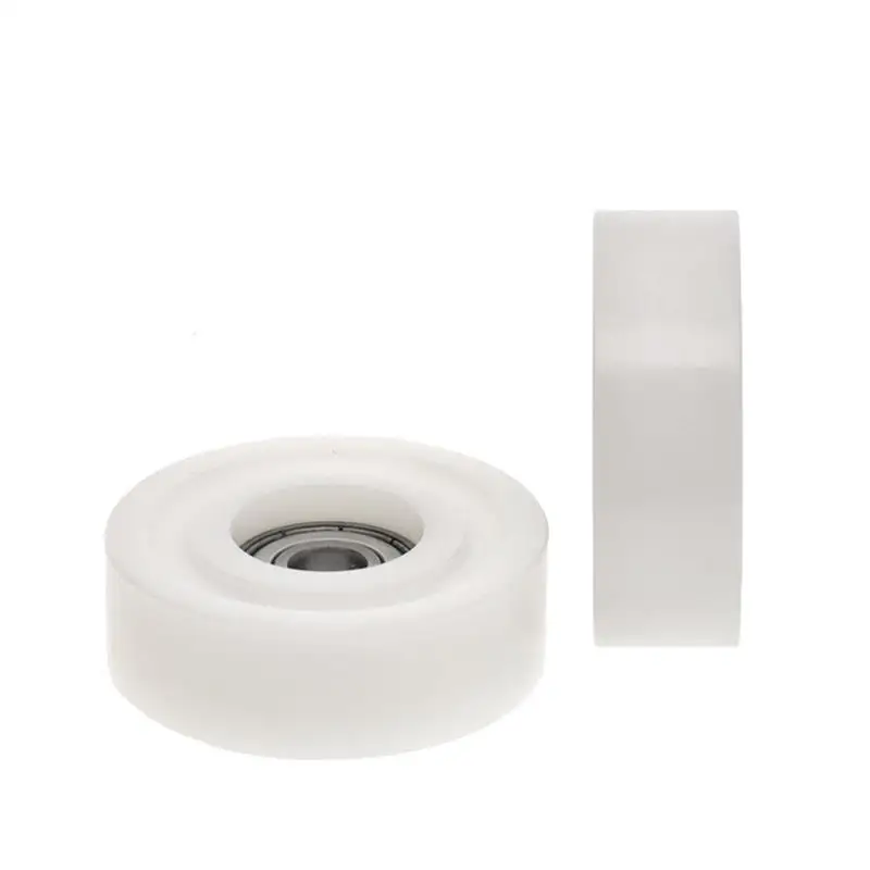 4 Stück/20 Stück POM-Kunststoffbeschichtete Rolle mit 608ZZ-Lager 8x48x16mm Flache Führungsrolle Geräuscharme Rolle 8*48*16mm – Detail 2