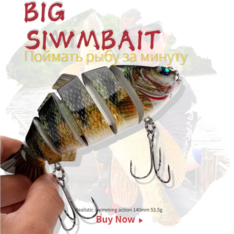 

Banshee 140mm 53.5g VSJ06-6 Wobblers pike perch muskie Fishing Lure 6 sections Multi Jointed Lifelike fishing lure Swimbait