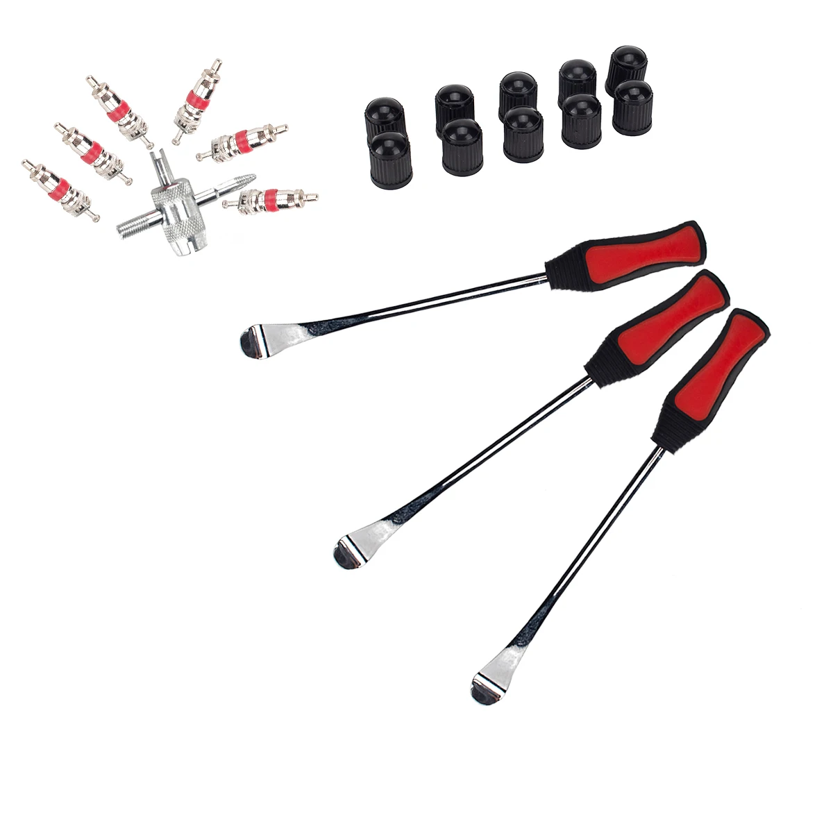 [Combination] 20 pieces - Car and motorcycle tire repair tool spoon with red tire protection sleeve #4-6