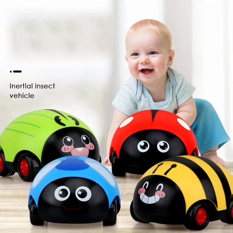 Pull Back Car Toy Insect Ladybird Vehicle Cartoon Cute Insect Inertial Car Drop Resistant Baby Educational Toy Gift