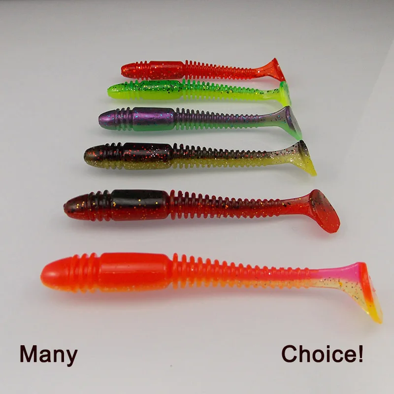 ESFISHING Vibro Worm 100mm – Swimbait de silicona para lubina y trucha - imagen 4