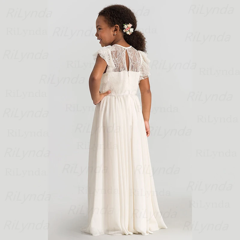 Robe de demoiselle d'honneur ivoire blanche pour enfants, robe de princesse avec nœud, robes de première communion pour enfants, robe de soirée pour enfants, 2021