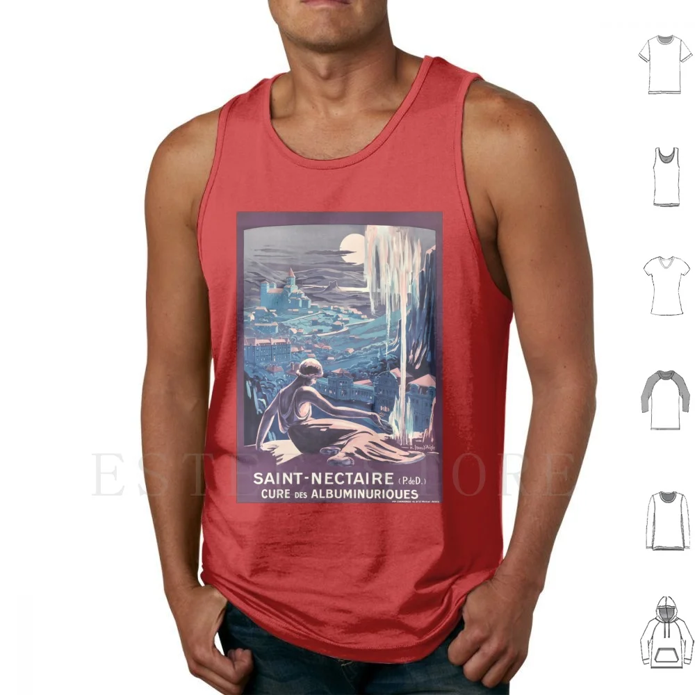 Sainte-Nectaire ( Puy De Dome ) , France , 1920 , Art Deco Poster Tank Tops Vest 1920 1930 1920s 1930s Art Art Art Art