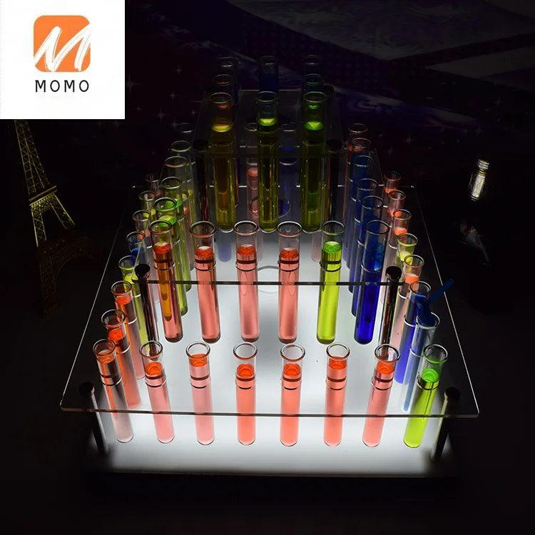 Cocktail Tube Rack Rechargeable Luminous Cocktail Cup Holder Three-Layer Champagne Cup Holder Factory Direct Wine Set