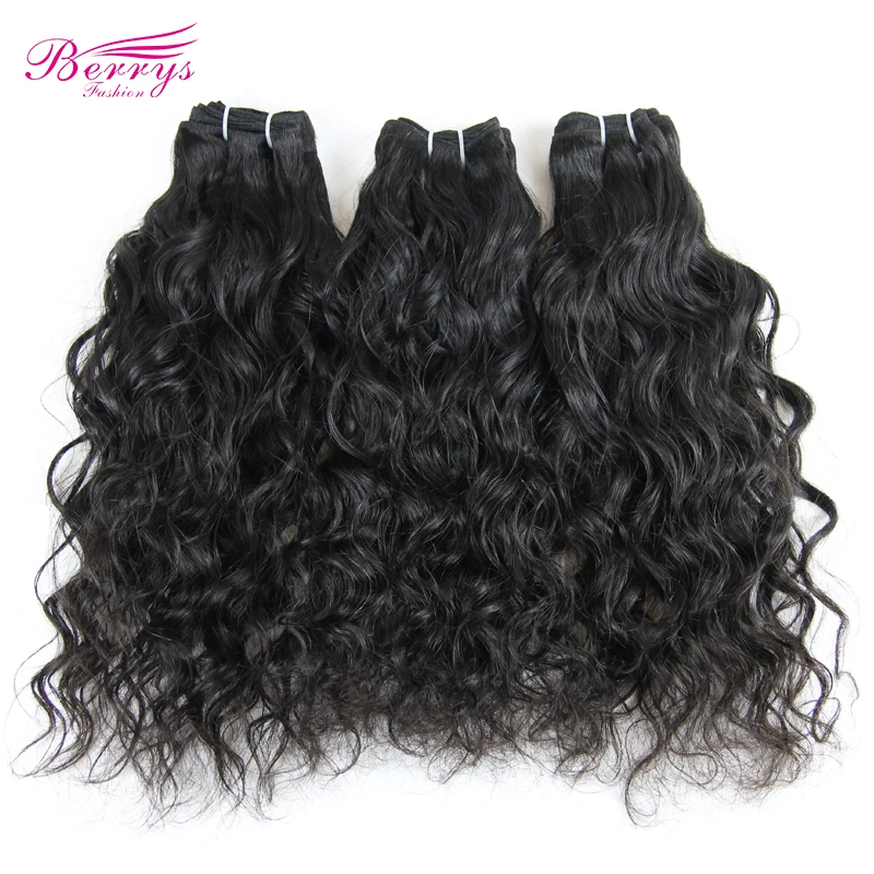 Berrys Fashion 30 Inch Indian Raw Hair Water Wave Hair Bundles 100% Natural Human Hair 1 3 4 Bundles Double Weft Virgin Hair