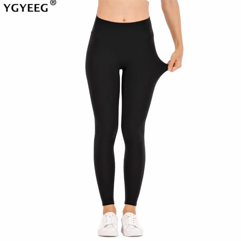 YGYEEG Push Up Leggings ผู้หญิง Leopard Fitness สีดำ Leggins เซ็กซี่สูงเอว Legins ออกกำลังกาย Leaf รูปแบบโพลีเอสเตอร์ Jeggings