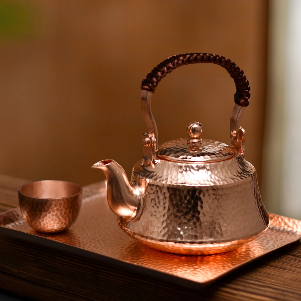 Pure Copper Tea Kettle, Handmade Teapot, Retro Pot for Kung Fu Tea, 400ml