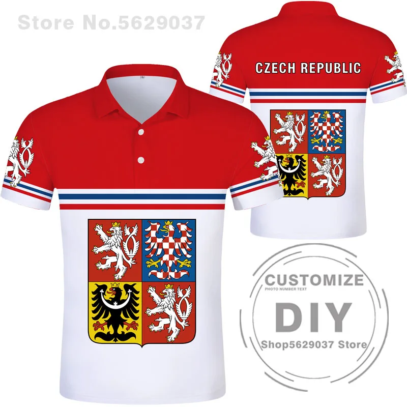 Czech Republic Polo Shirt Diy Free Custom Name Number Cze Polo Shirt Nation Flag Czechia Country Cz College Print Photo Clothing