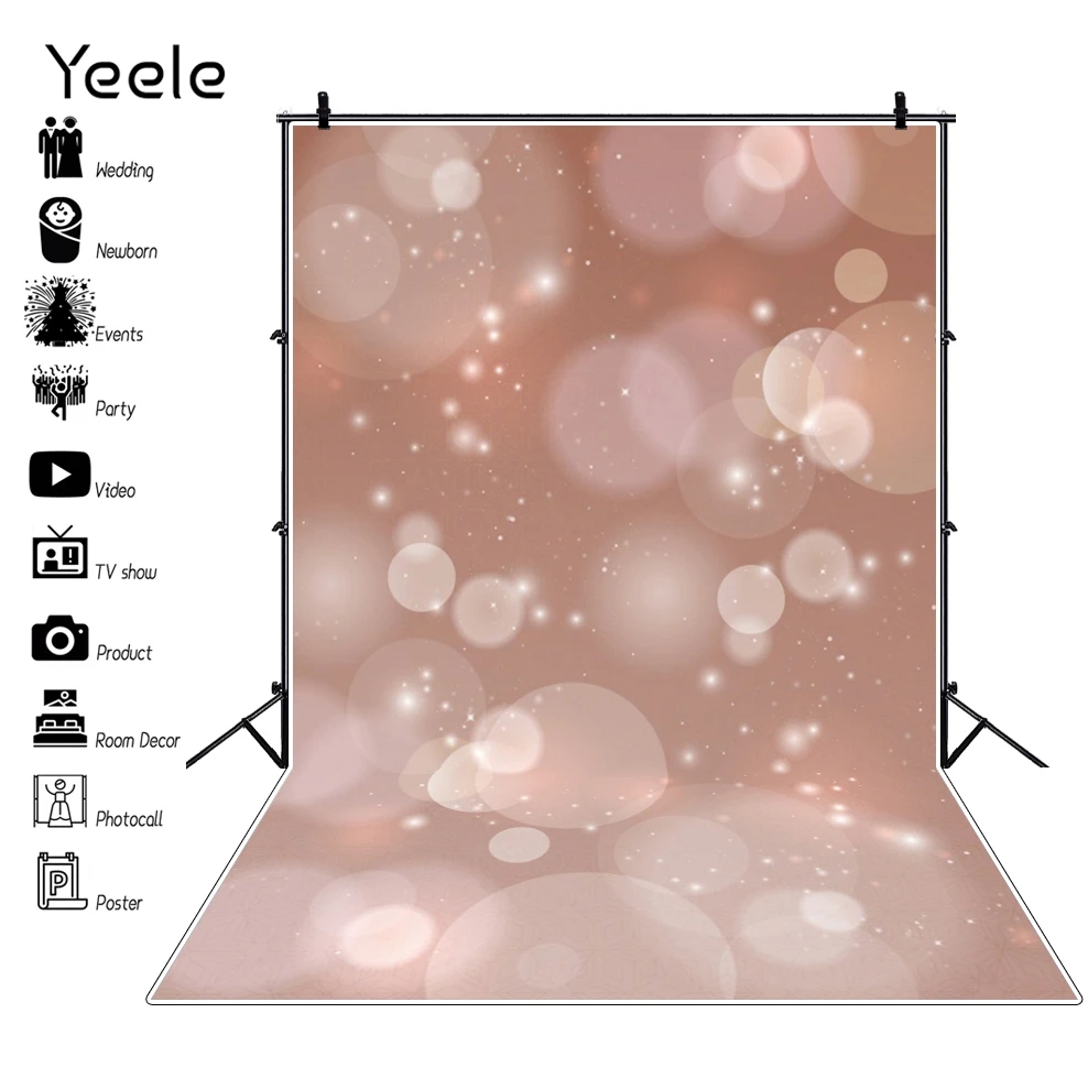 

Yeele Pink Polka Dot Light Bokeh Newborn Baby Birthday Photography Backdrop Photographic Decoration Backgrounds For Photo Studio