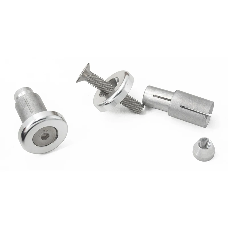 13.5-18mm Retrofit Motorcycle Universal Aluminum Alloy CNC Handlebar Silver Balance Block Bar End Cap With Dia 22mm