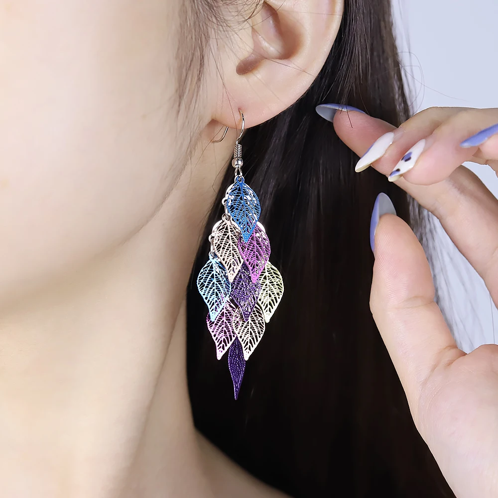 Ethnic Style Drop Earrings Accessories Leaves Butterfly Shell Earring Bohemian Jewelry Tassel Dangle Earrings Exaggerated Women