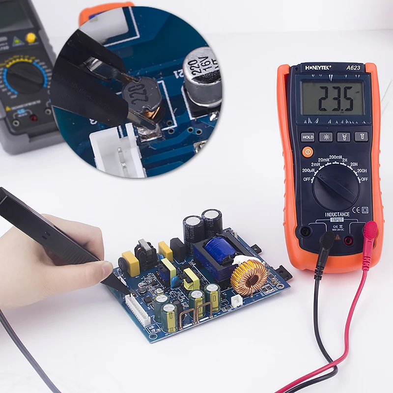 Digital Multimeter Lcr Meter Inductance Meter Tester Set Of Probes Feelers For Tester 200μH-200H Inductances LCR ESR Meter A623