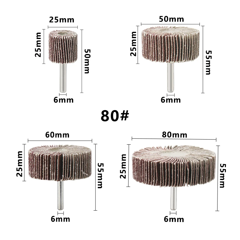 Shutter Polishing Wheels 25-80mm Sandpaper Wheel 80 Grit Grinding Sanding Sandpaper Flap Wheel Discs For Dremel Rotary Tools