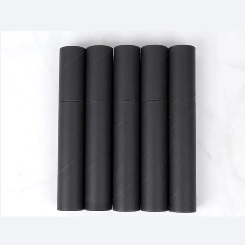 

50pcs/ Lot Black Kraft Cardboard Tube For Perfume Bottles ,Pencil Boxs Small Gift Container With Lid Can Customized