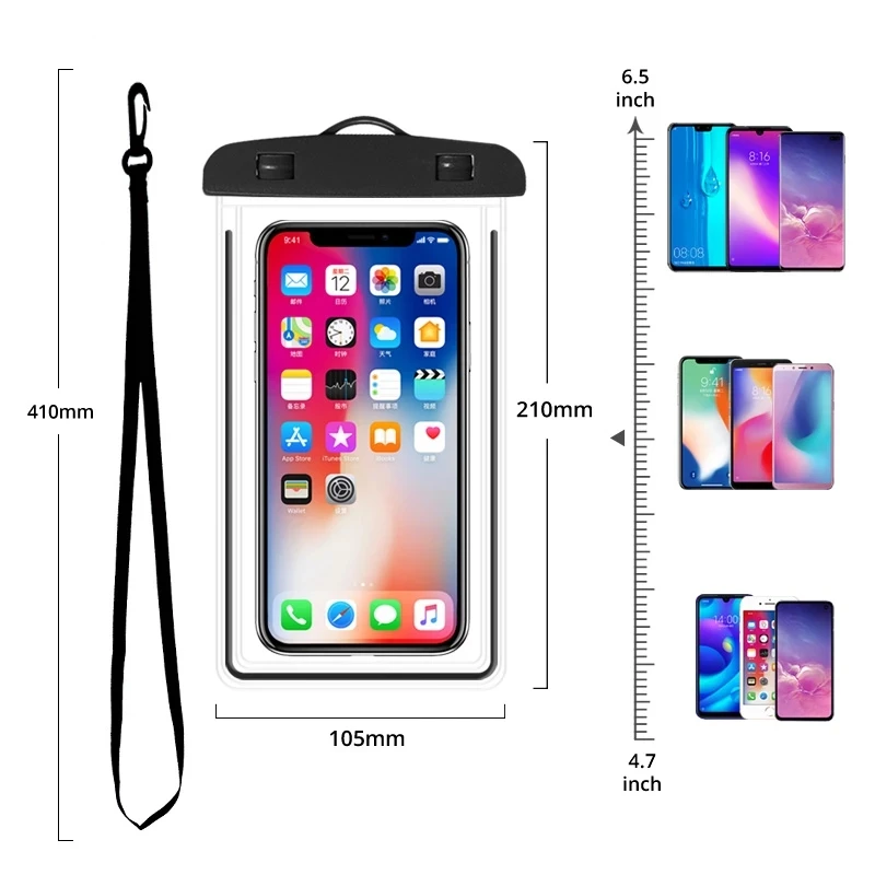 Water Sport Waterproof Phone Case Pouch Luminous Swimming Dry  Bag Underwater Phone Cover  For Drift Diving Pool Beach Travel