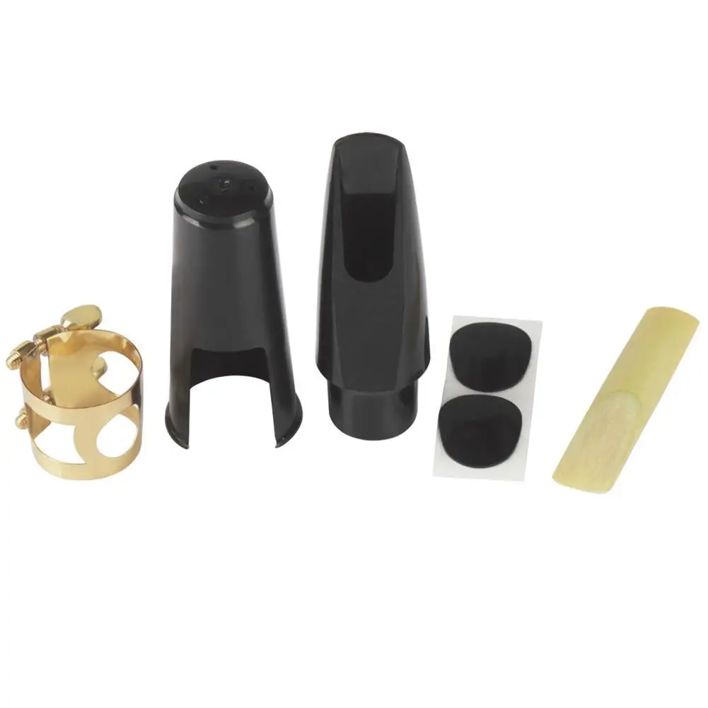 5pcs Set Saxophone Mouthpiece+Clip+Clip Cap+Reed+Dental Pad for Alto/Tenor/Soprano Sax Musical Instrument Accessories