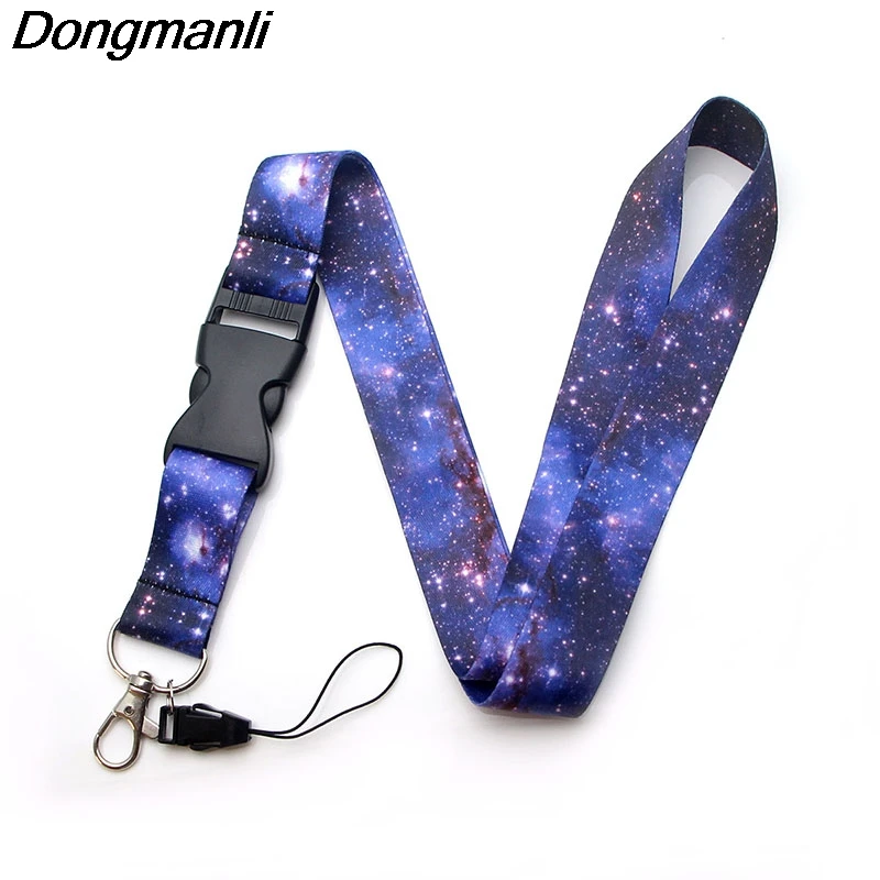 PC135 Starry Night Sky Lanyard Badge ID Lanyards/ Mobile Phone Rope/ Key Lanyard Neck Straps Keychain