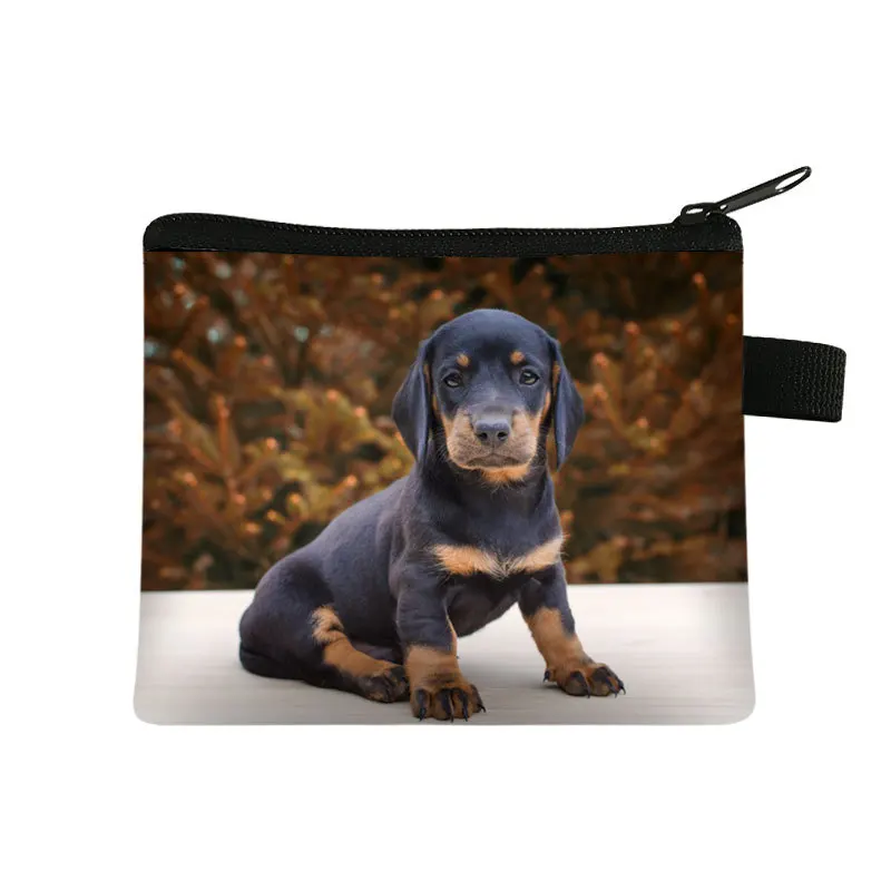 Cartoon Animal Hound Dog Children\'s Change Bag Polyester Simple Card Bag Coin Storage Bag Can Be Customized Coin Purse Mini Bag