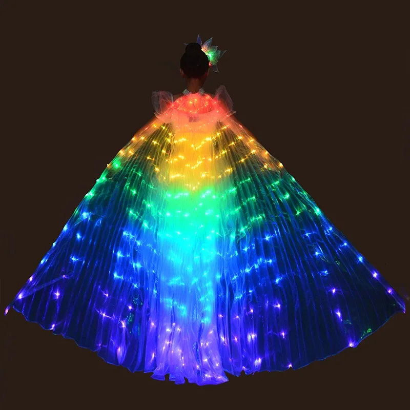 LED dance wings butterfly glow dance halloween color fluorescent show christmas belly dance wings