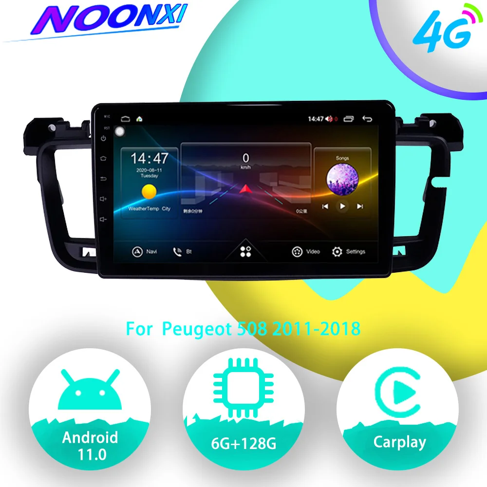 

128G For Peugeot 508 2011 2012-2018 Android Car Radio Stereo Autoradio Auto Audio GPS Navigation Multimedia Player DVD Head Unit