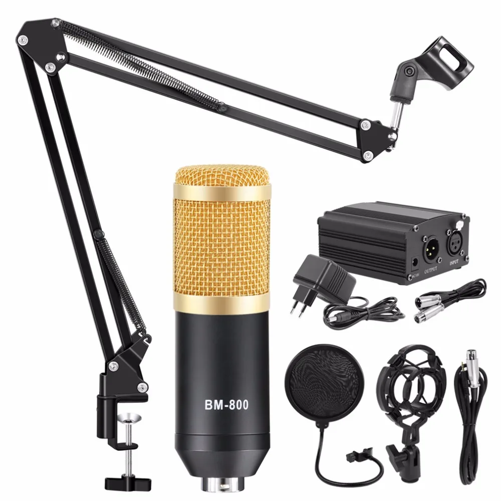 

Condenser Microphone Bm 800 Condenser Microphone Studio Recording Kits Karaoke Microphone for Computer Mic Stand Phantom Power