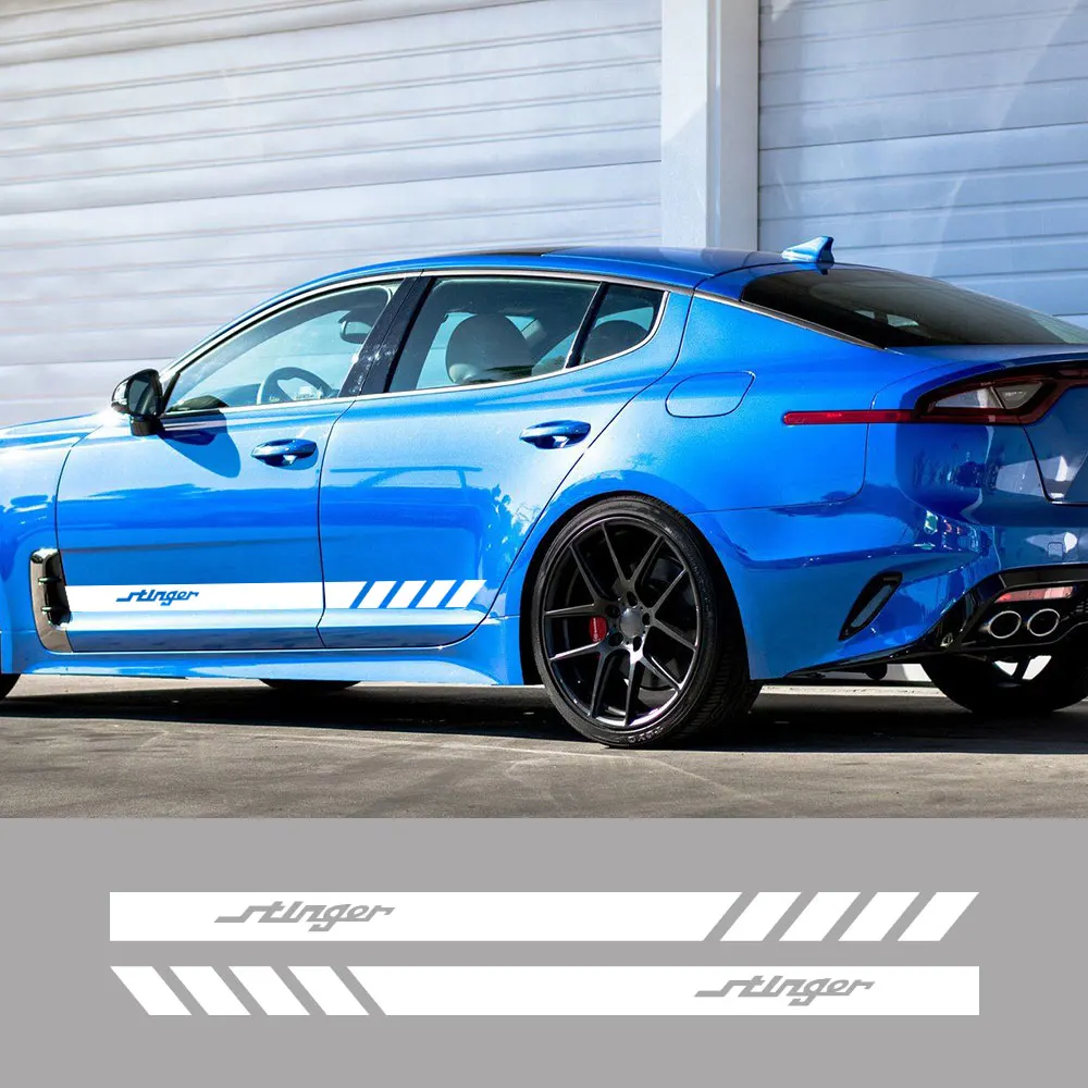 2 قطعة باب السيارة طويل الجانب المشارب ملصقات لكيا ستينغر GT ماليزيا ضبط اكسسوارات السيارات DIY بها بنفسك الديكور الفينيل فيلم الشارات