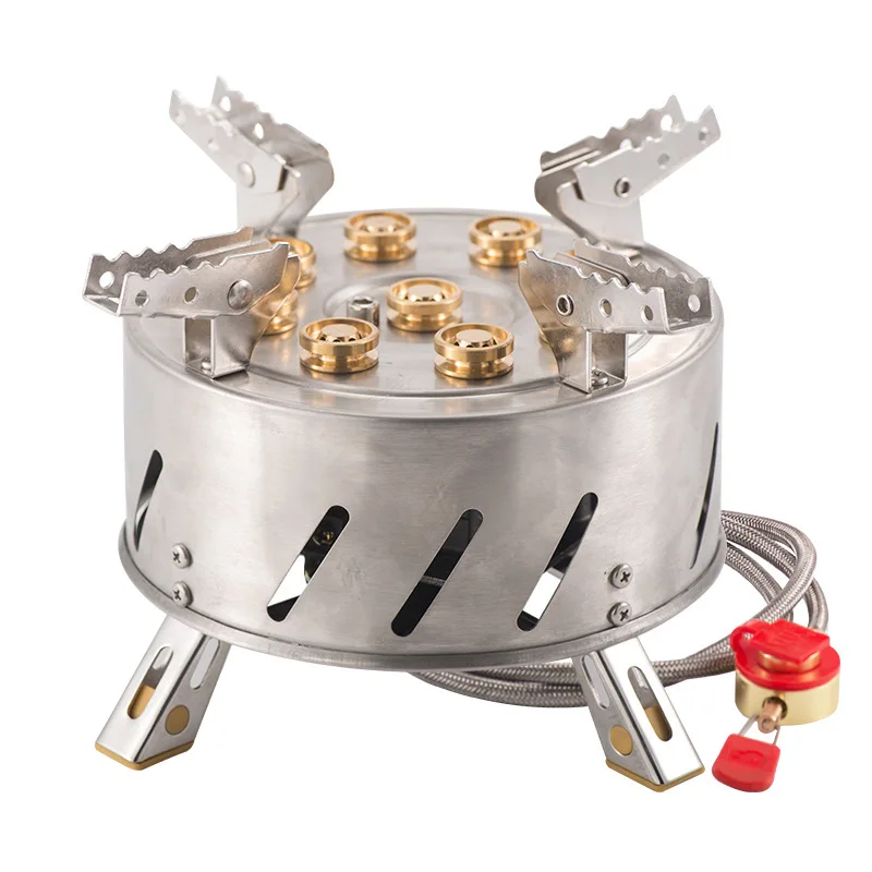 

Portable Camping Oven, High Power, Nine Star Stove, Seven Head Outdoor Grill, 12800W, CE Certification, Factory Direct