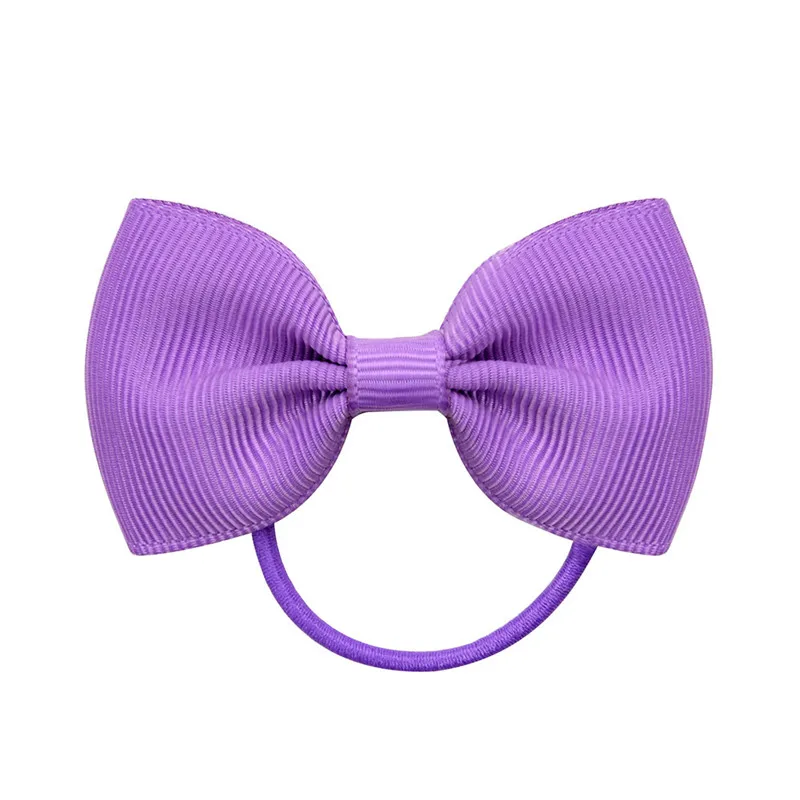 10Pcs Fashion Baby Elastic Rubber Band Head Rope Mini Solid Ribbow Bow Tie For Girls Ponytail Hairpins Hair Accessories Gift