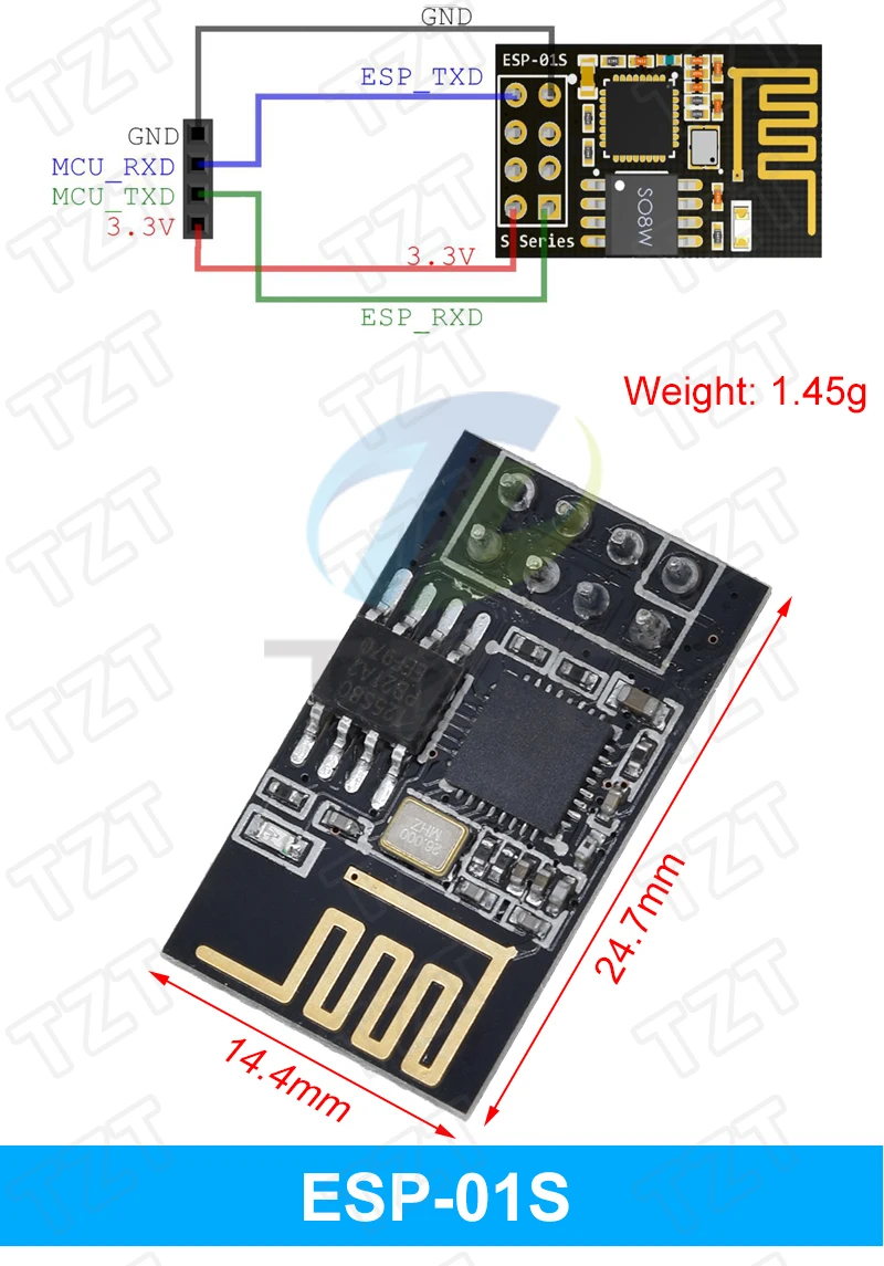 ESP8266 ESP-01 ESP-01S ESP-07 ESP-12E ESP-12F ESP-32 ESP-32S Serielles WLAN-Modul Drahtloser Transceiver 2,4G für Arduino – Detail 4