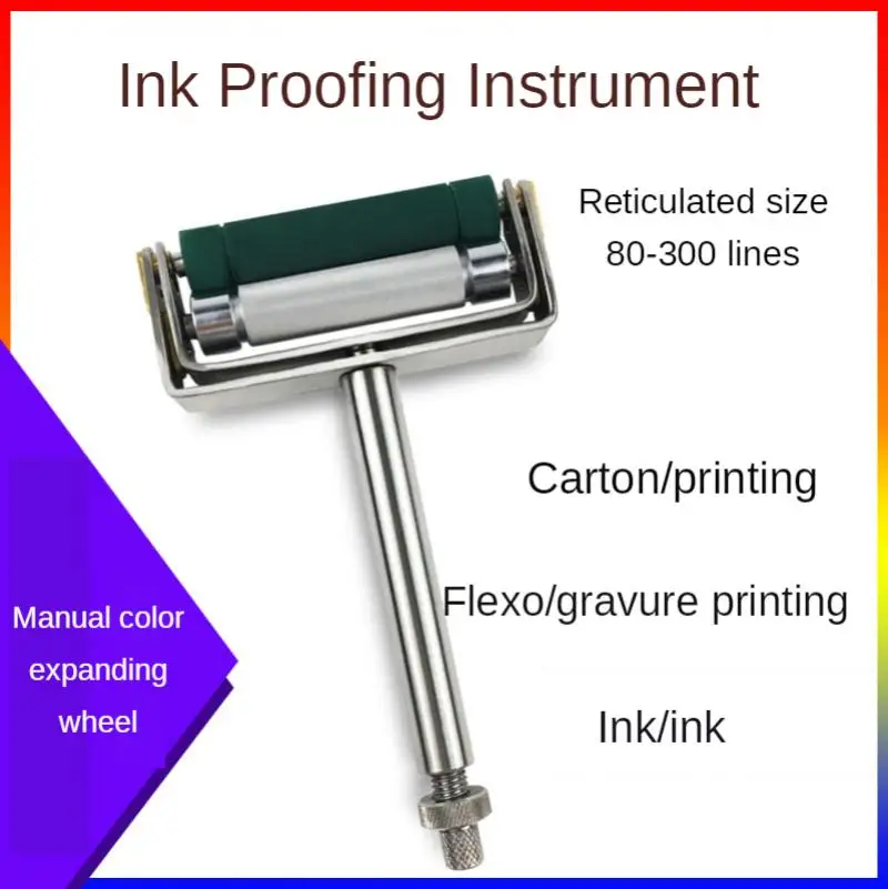 Kualitas tinggi Manual roda warna pegas tinta pencetakan instrumen pemeriksaan warna Roll Coater tangan tinta Proofer untuk Gravure
