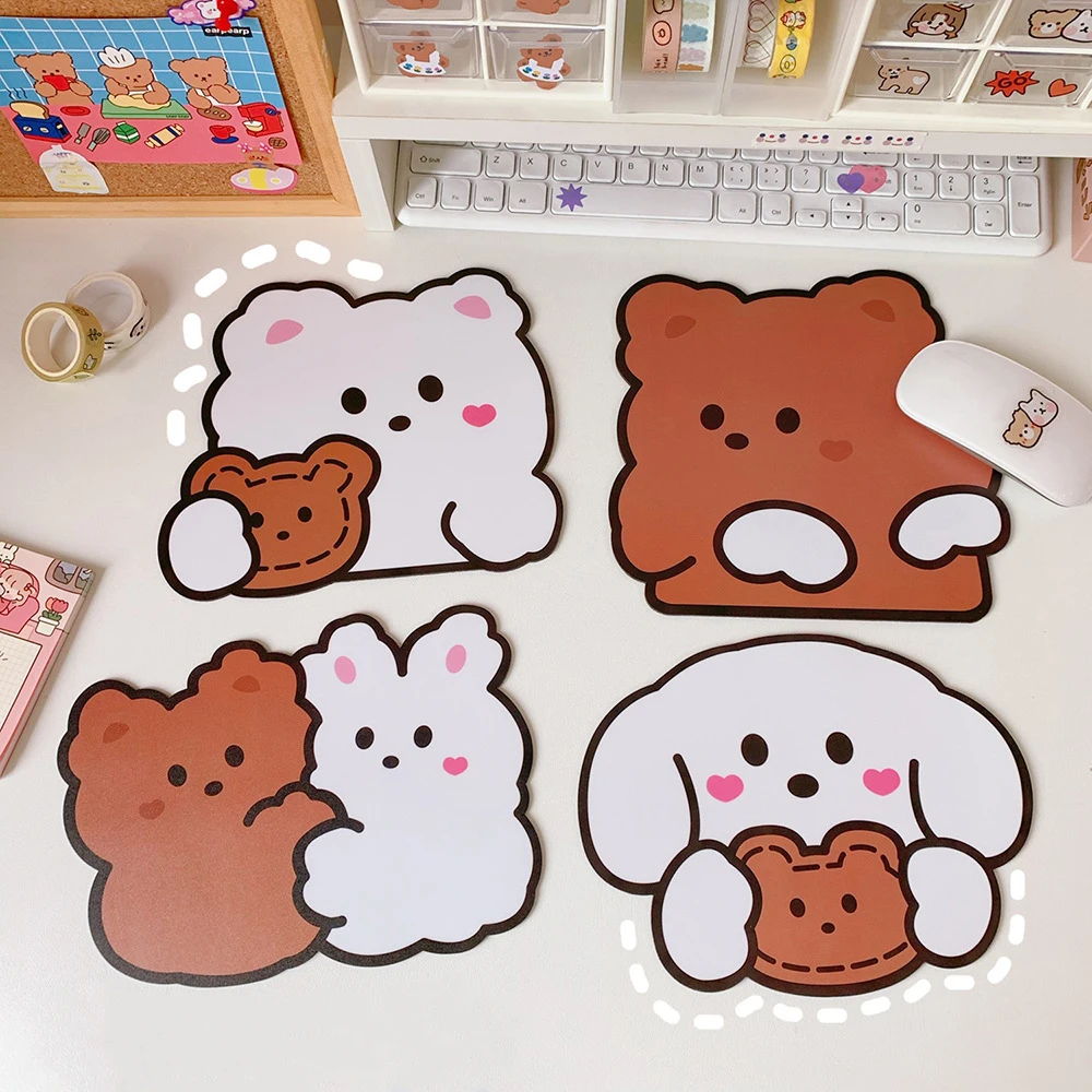 DATA FROG Kawaii Bear Antiskid Waterproof Desk Mat Mouse Pad Computer Accessories School Office Stationery