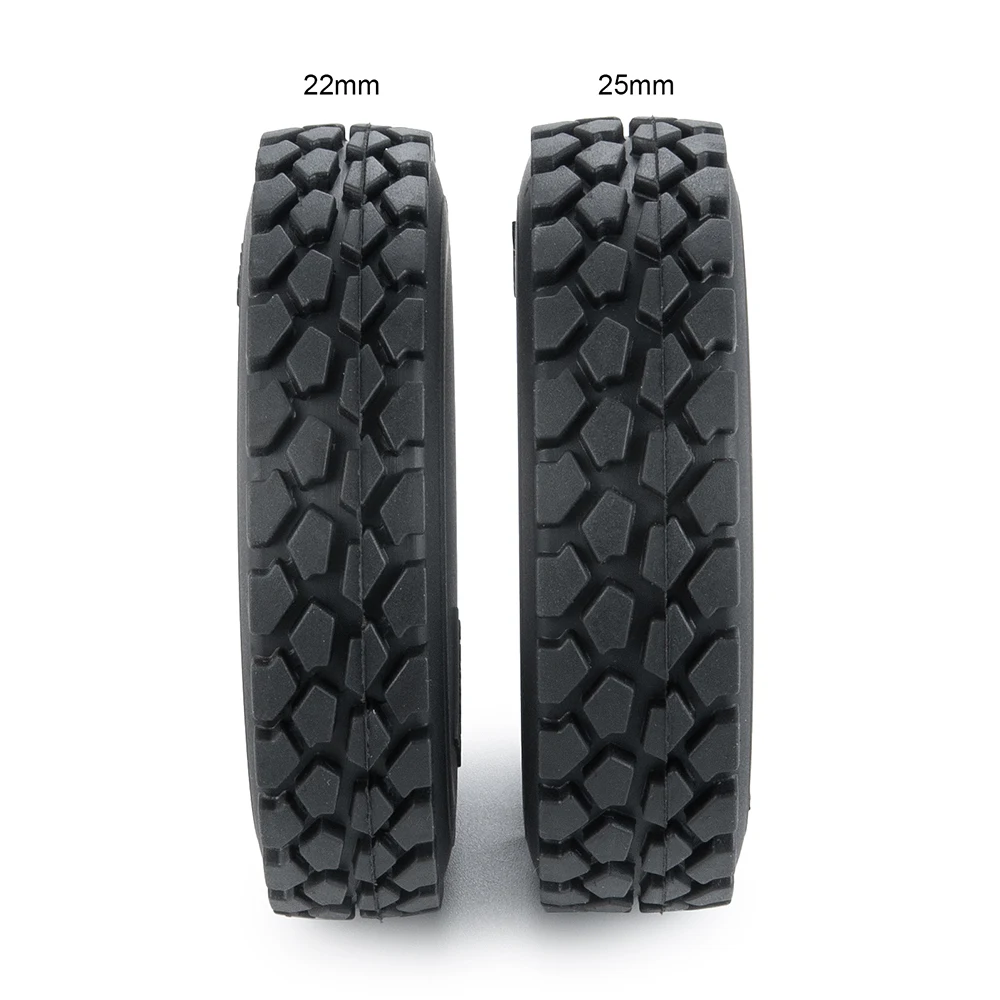 YEAHRUN 1/2/4Pcs 22mm/25mm Width Rubber Tyres Wheel Tires for Tamiya 1/14 RC Trailer Tractor Truck Front Rear Wheel Rims Parts