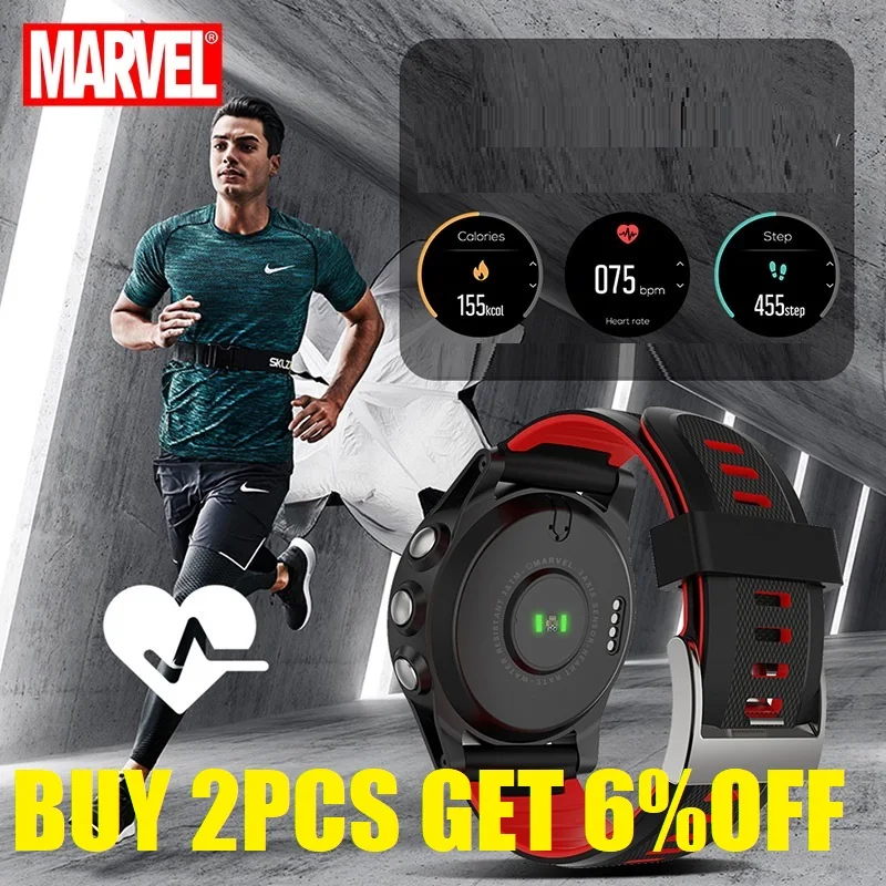 Marvel Outdoor Avengers Iron Man Spider Male Smartwatch Wristwatch Remote Camera Heart Rate Pedometer Compass Gps Android IOS