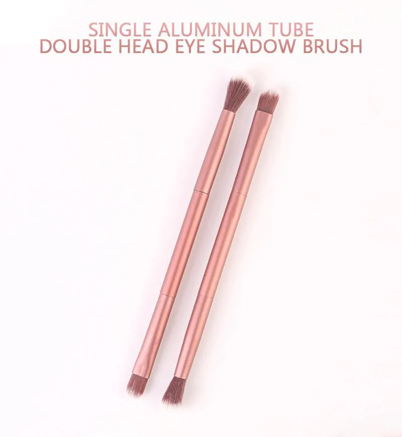 1 Pcs Doppel Dizzy Gefärbt Nase Schatten Lidschatten Pinsel Erröten Pinsel Gesichts Make-Up Pinsel Make-Up Werkzeug Rose Gold