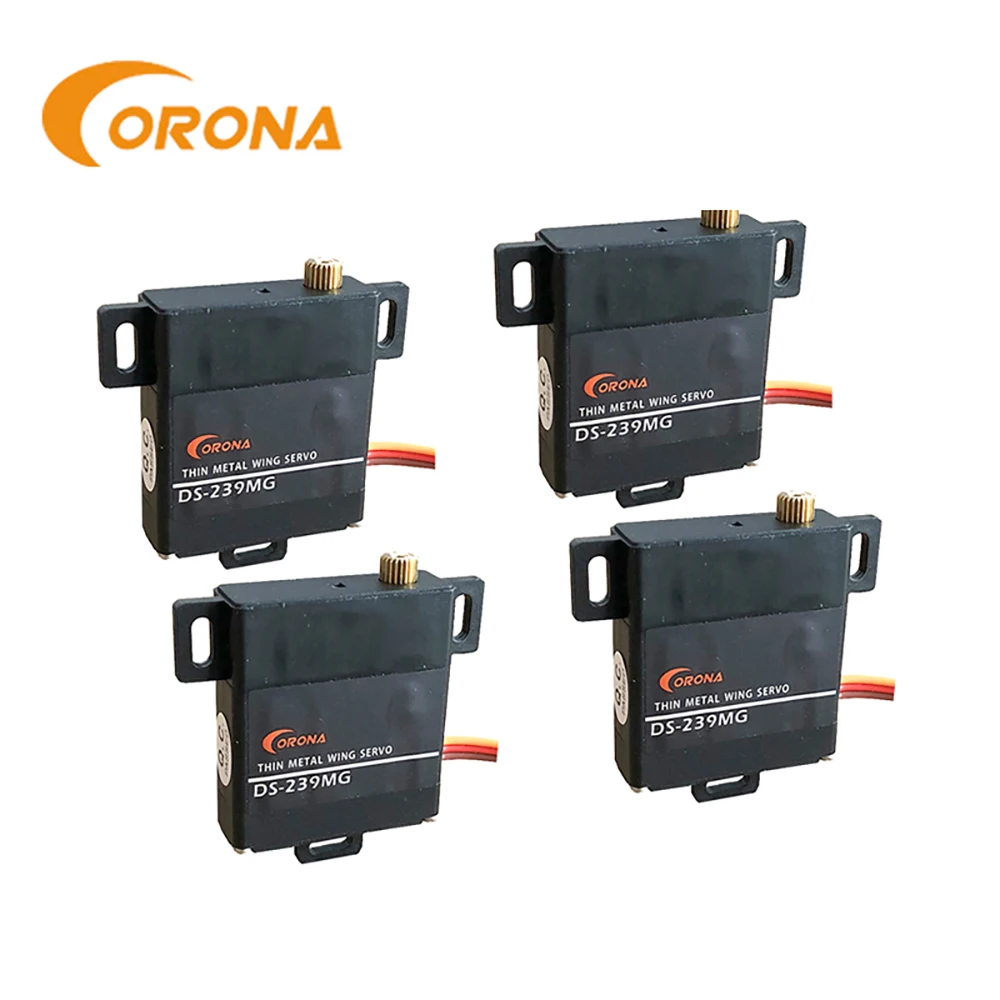 4PCS Corona DS239MG DS-239MG Digital Slim Wing Servo (Metal Gear) 4.6kg / 0.15sec / 22g RC Glider Radio Control Model Servo