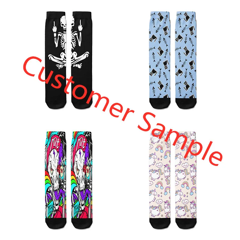 Hot Factory Custom Long Socks Fashion 3D Print Logo Design Character Landscape Men Women Casual Winter Warm Calf Socks For Gift