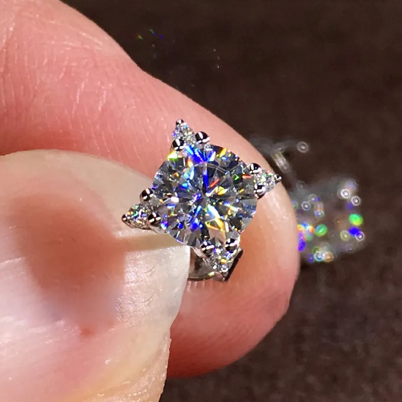Huitan Einfache runde Zirkon-Stein-Ohrstecker für Damen, silberfarben/goldfarben, für den täglichen Gebrauch, Hochzeit, Party, zartes Geschenk