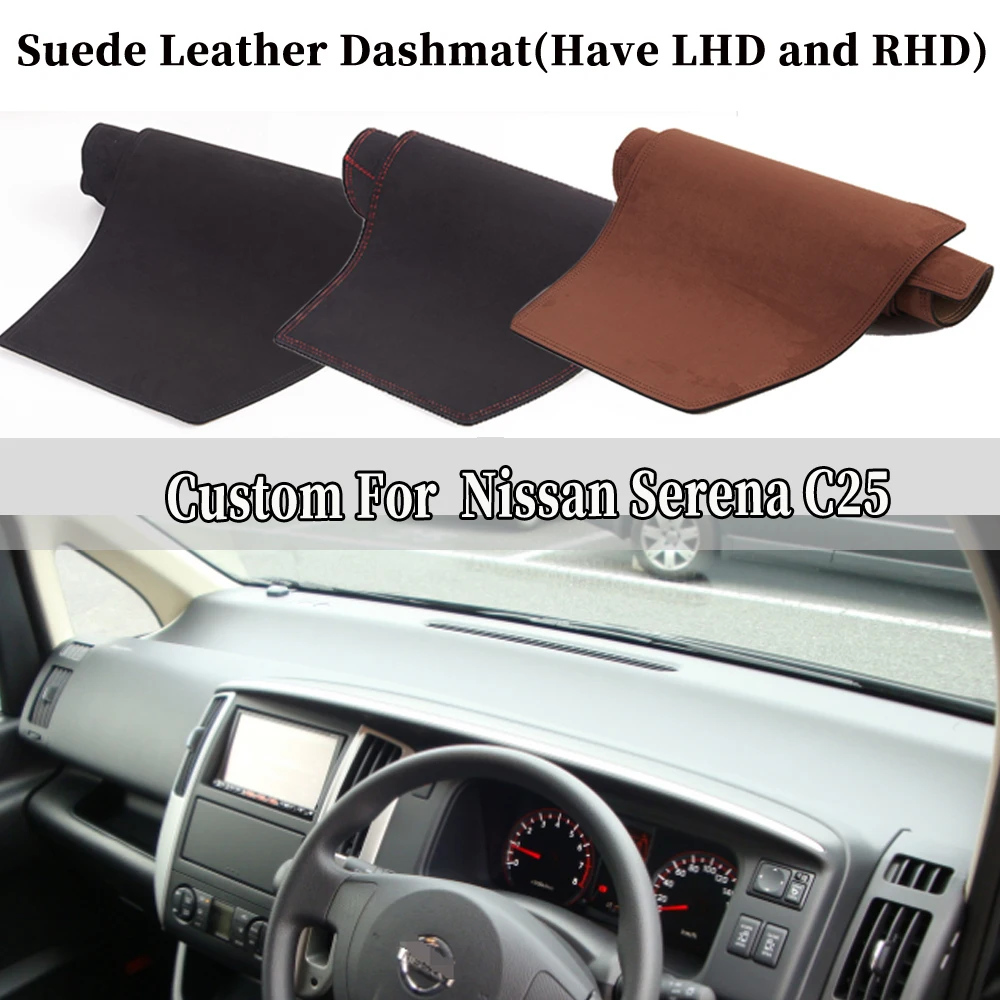 Accessories Car-styling Suede Leather Dashmat Dashboard Cover Dash Mat Carpet Custom For Nissan Serena C25 2005 2006 2007 2010