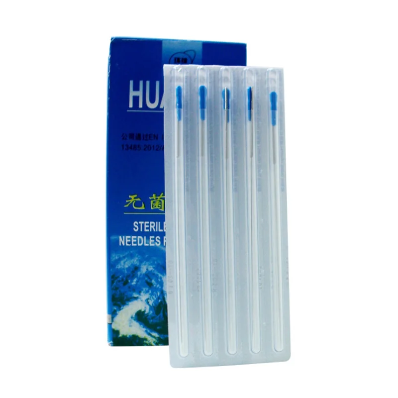 new 100 pcs sterile needle for single use with tube huanqiu needle