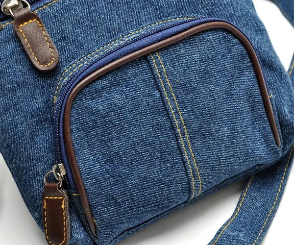 Women Casual Shoulder Denim Bag Adjustable Shoulder Strap Multi Pocket Blue Cowboy Crossbody Bags