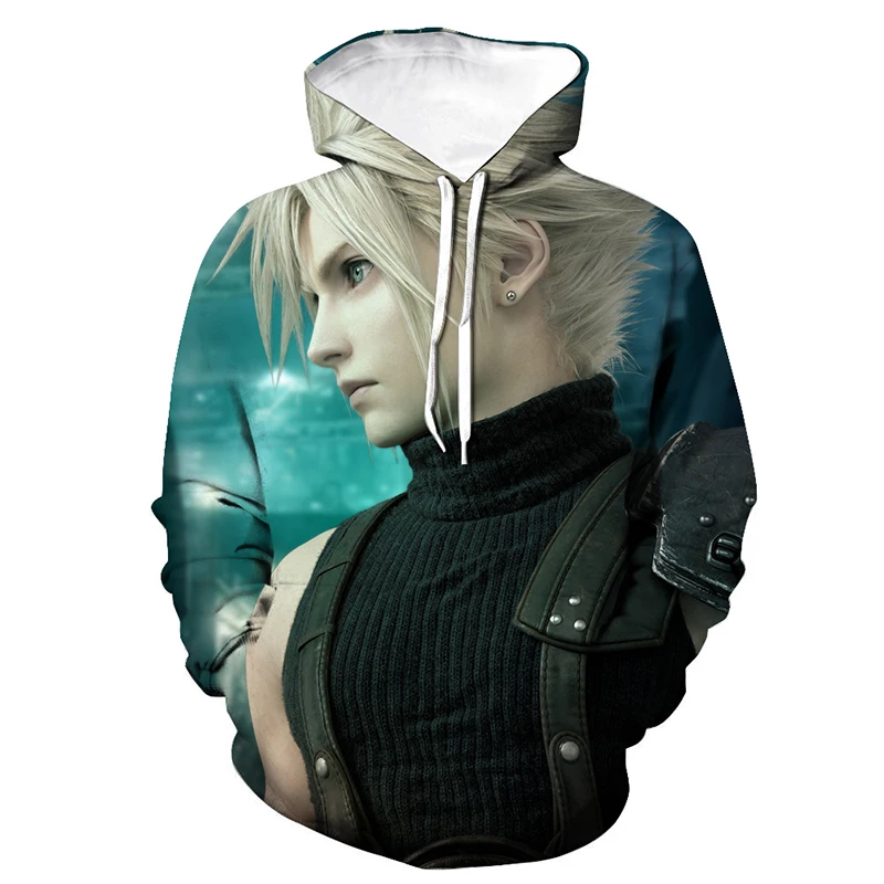 

New 3D Print Hoodies Anime Game Hooded Sweatshirt Men Women Final Fantasy VII Cosplay Pullover Sport Casual Hoodie Oversized