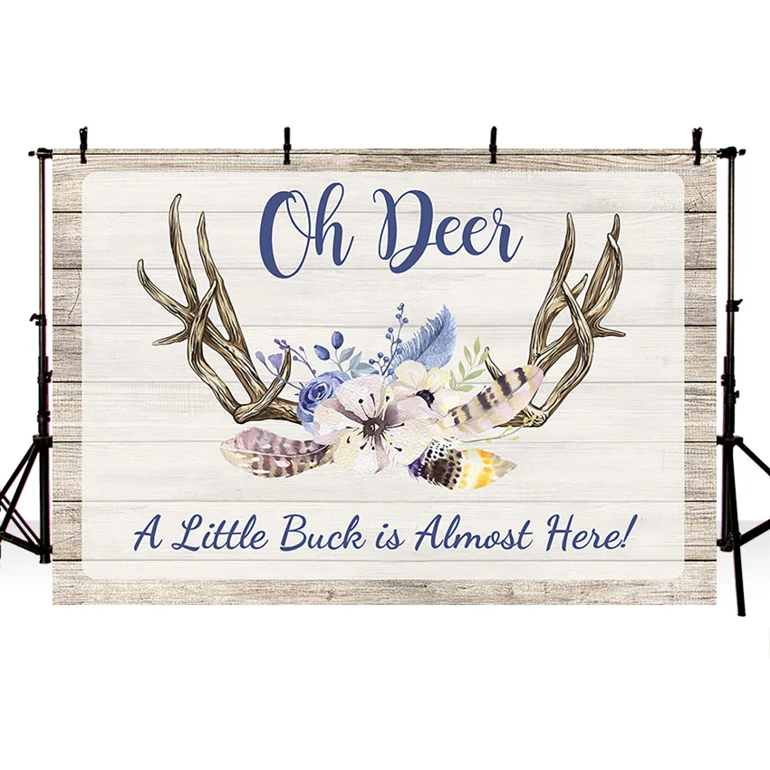 Mehofond Boy Welcome Baby Happy Birthday Party Backdrop Oh Buck Deer Board Photography Background Props Photo Studio Photozone