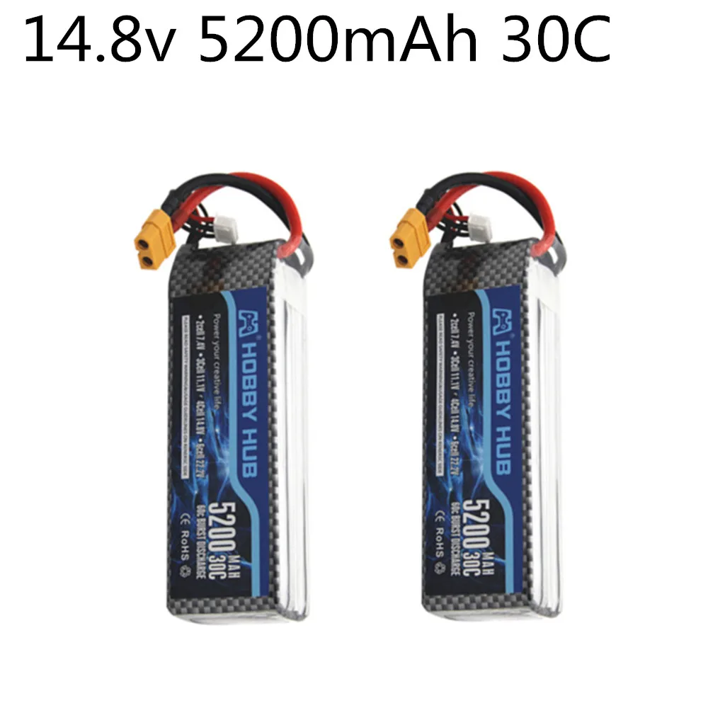 5200mAh 14.8V Battery For RC Helicopter Car Boat Robot Airplanes Spare Parts 4s Lipo battery toys gun 14.8v Drone Battery