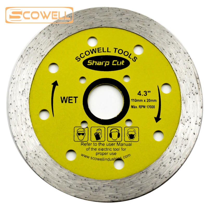 

3 Pieces 4.3 inch Diamond Saws Blade Sintered Wet Cutting Disc For Granite Marble Tile Ceramic