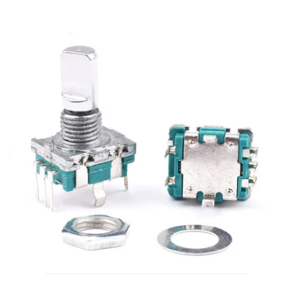 5PCS/LOT 20 Position 360 Degree Rotary Encoder EC11 w Push Button 5Pin Handle Long 15/20MM With A Built In Push Button Switch