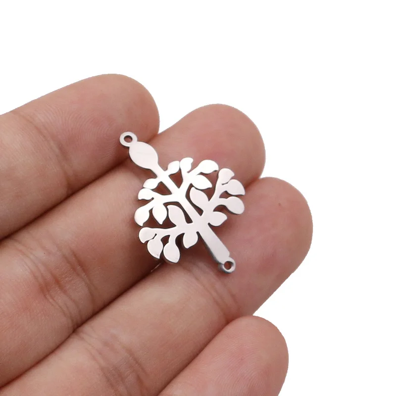 5 sztuk/partia drzewo życia ze stali nierdzewnej gięcie Charms Fit bransoletka złącze Charm bransoletka naszyjnik dla ręcznie robiona biżuteria diy Making