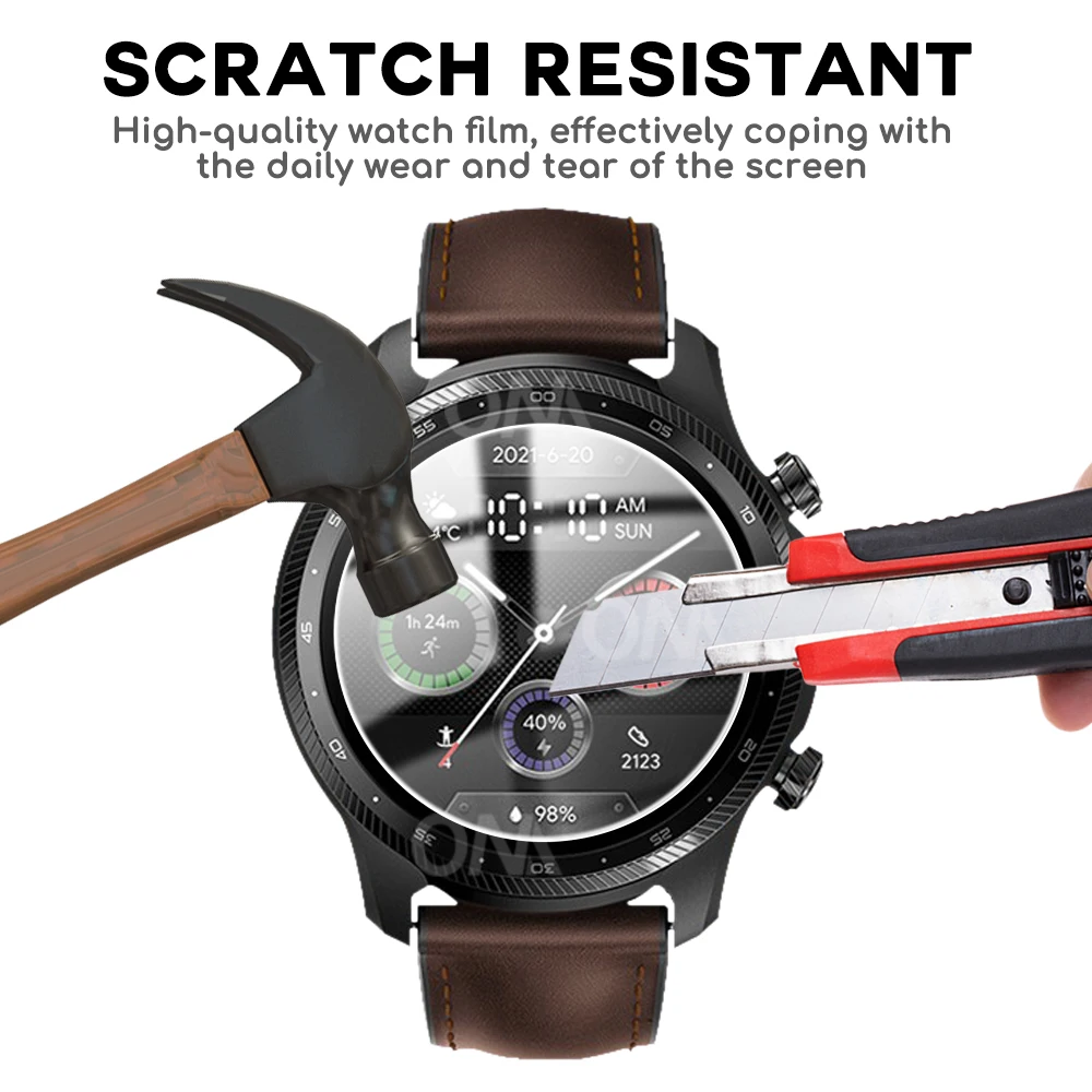 Para ticwatch pro 3 ultra gps relógio inteligente protetor de tela filme vidro temperado para ticwatch pro x capa protetora acessórios