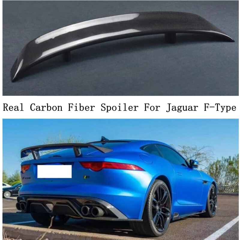 Real Carbon Fiber Rear Trunk Wing Spoiler For Jaguar F-Type 2014 2015 2016 2017 2018 2019 2020 21 High Quality Auto Accessories