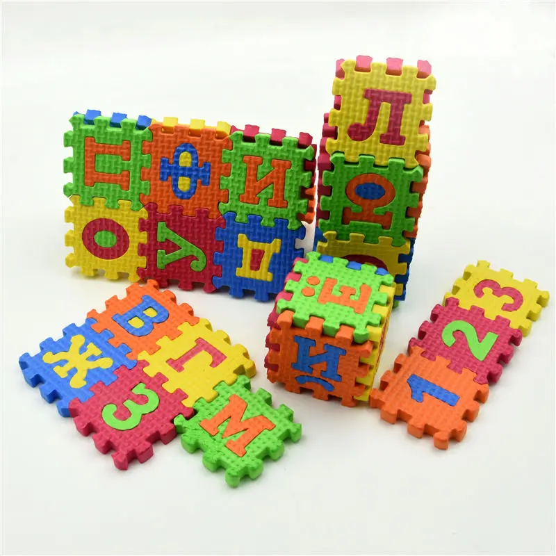 Russia Children Mini EVA Foam Rug  Alphabet Mosaic Letters Numbers Floor Soft Baby Mat 3d Puzzle Kids Educational Russian Toys